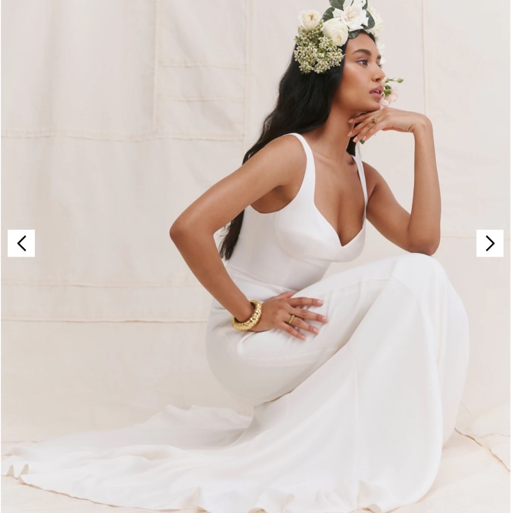 Reformation Lecce Sleeveless Gown in Ivory